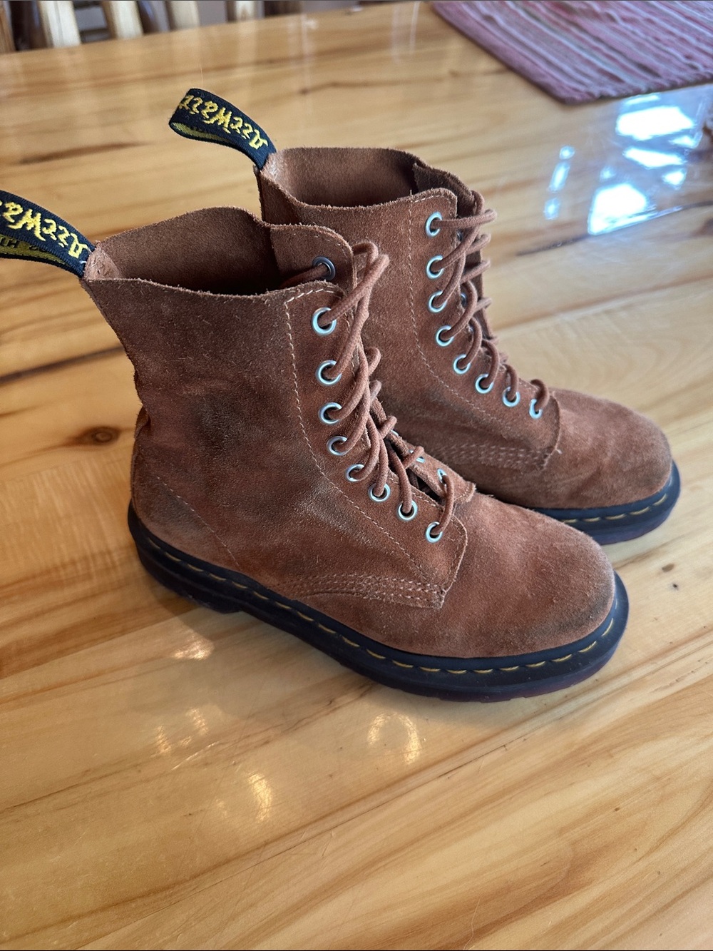 Dr. Martens Brown Suede 8-Eye Lace-Up Boots